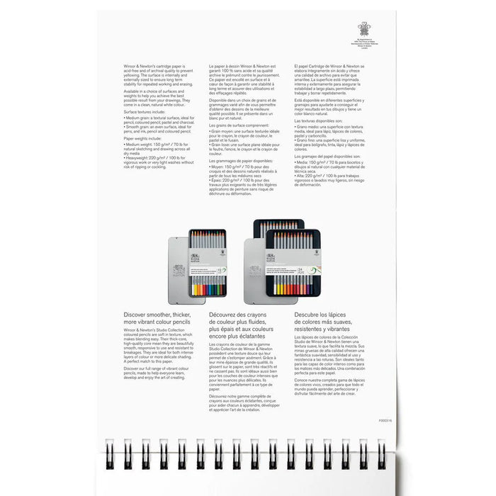 Winsor & Newton Drawing Pad 150gsm A4 Spiral 25 Sheets