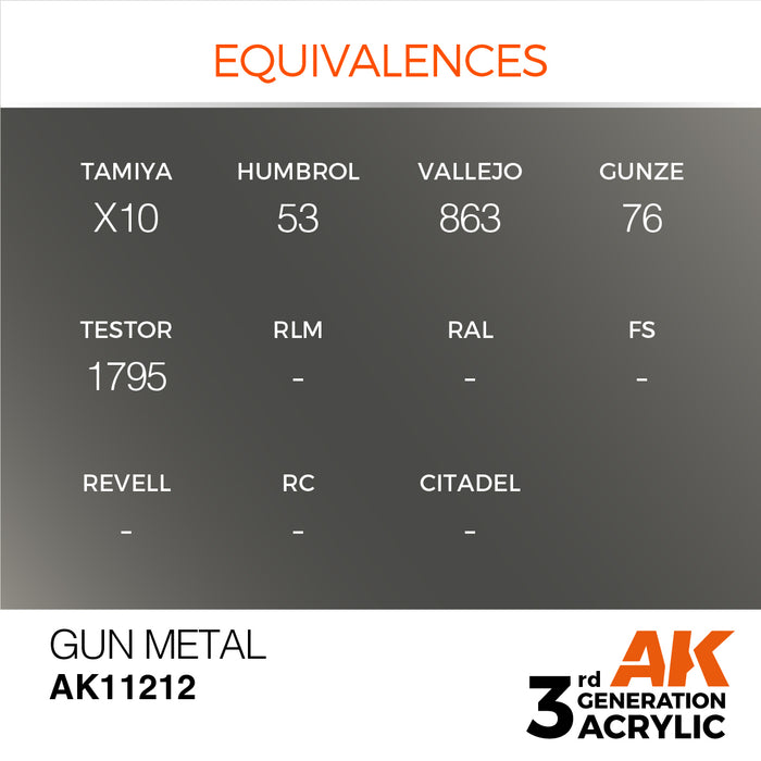 AK Interactive Gun Metal - Metallic - 17ml