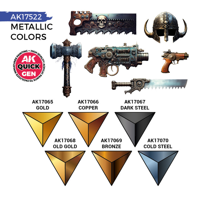 AK Interactive Quick Gen Set - Metallics
