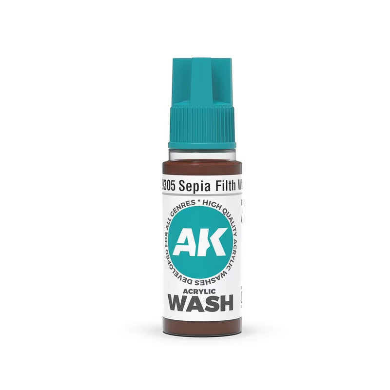 AK Interactive Acrylic Wash - Sepia Filth - 18ml