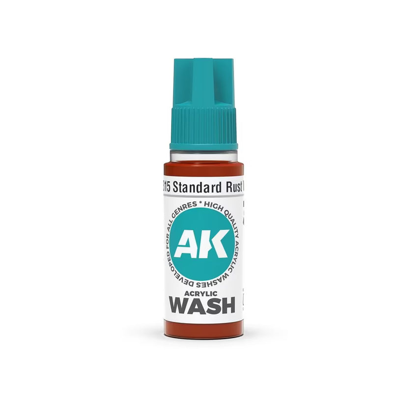 AK Interactive Acrylic Wash - Standard Rust - 18ml