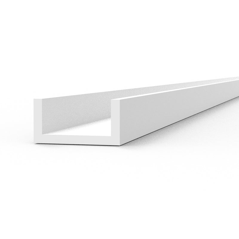 Styrene Strip U Channel 3mm Width x 350mm - (4 units)