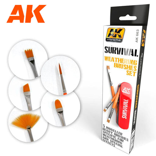 AK Survival Weathering Brushes Set
