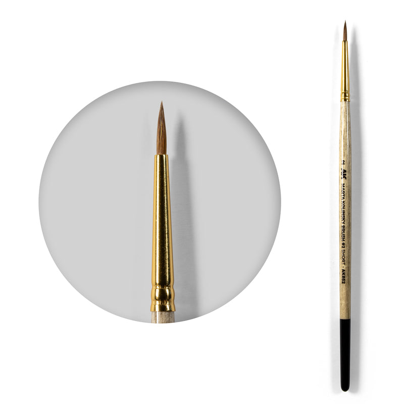 AK Interactive Marta Kolinsky Brush #2 Short