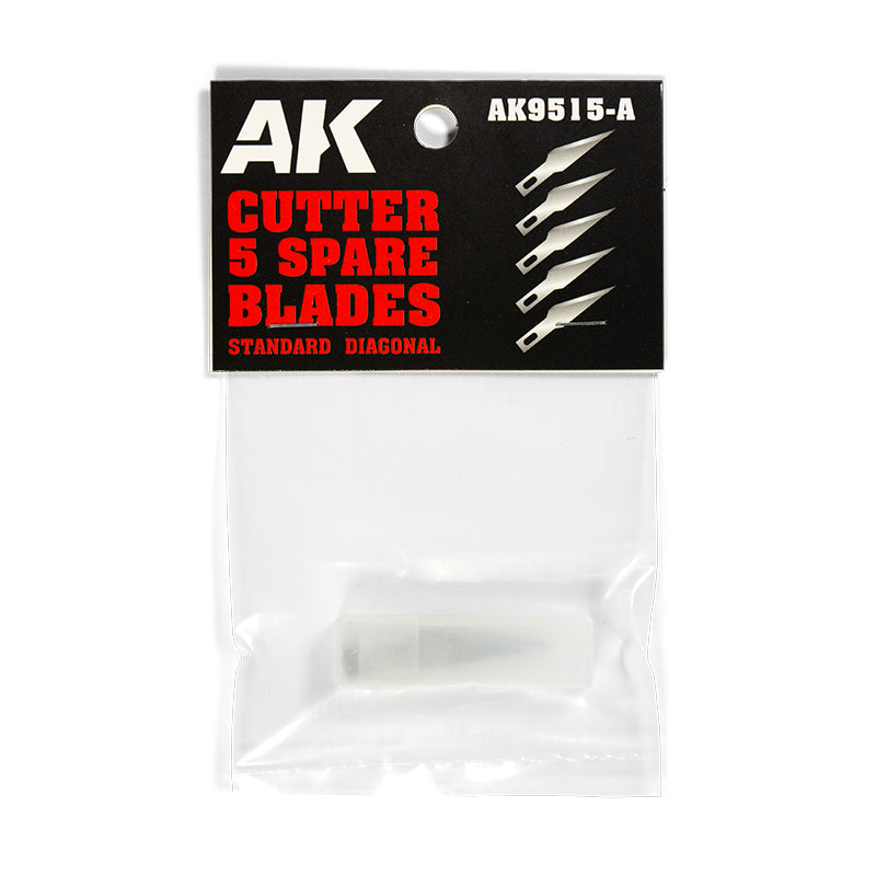 AK Hobby Knife Standard Diagonal Blade 5pk