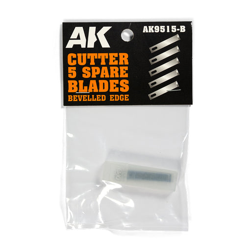 AK Hobby Knife Bevelled Edge Blade 5pk
