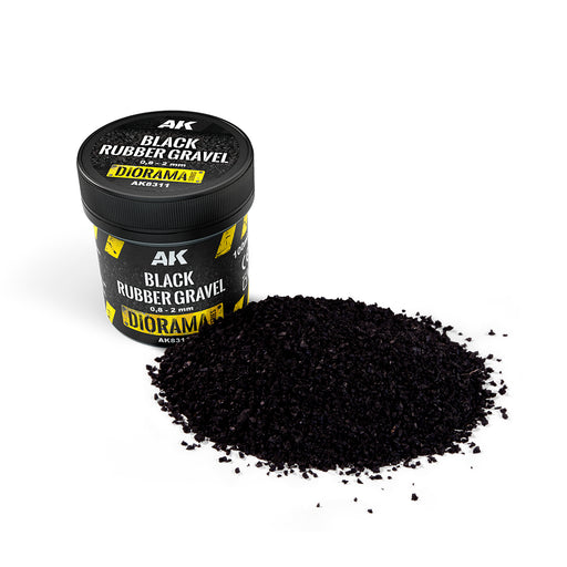 AK Interactive - Black Rubber Gravel 0.8-2mm - 100ml