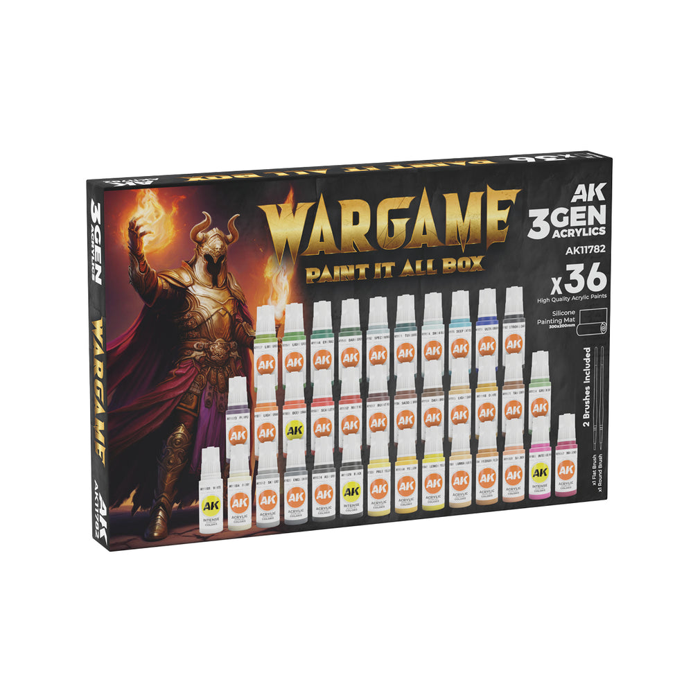 AK Interactive 3GEN - Wargame Paint it All Box - 36 Paints