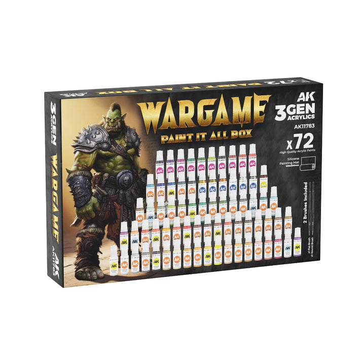 AK Interactive 3GEN - Wargame Paint it All Box - 72 Paints