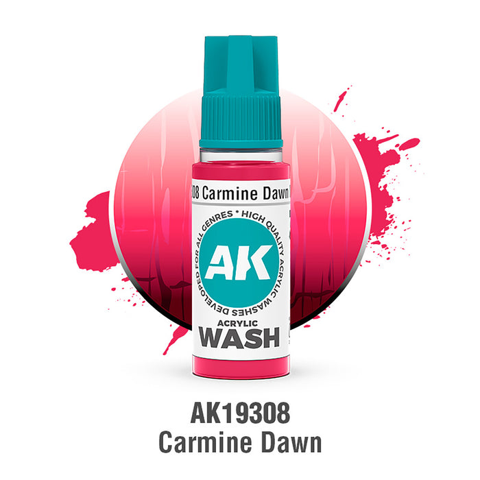 AK Interactive Acrylic Wash - Carmine Dawn - 18ml