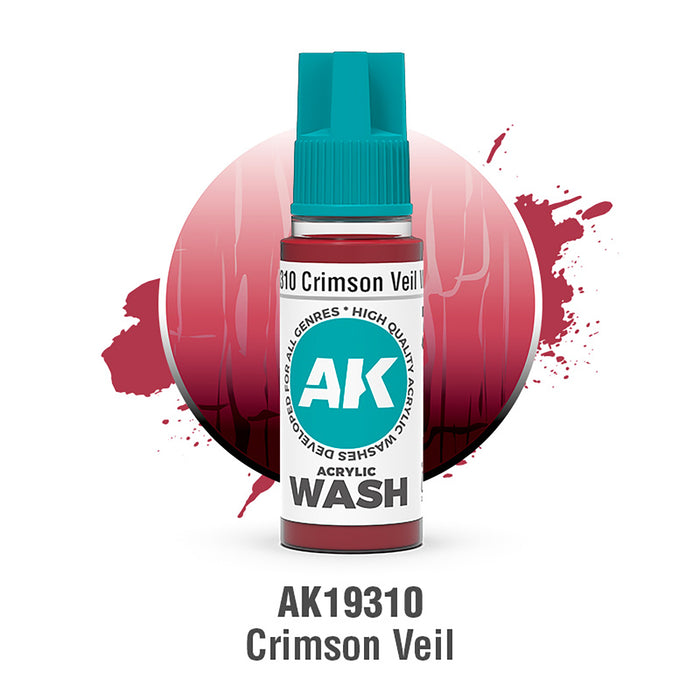 AK Interactive Acrylic Wash - Crimson Veil - 18ml