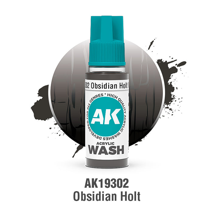 AK Interactive Acrylic Wash - Obsidian Holt - 18ml