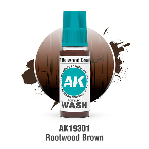 AK Interactive Acrylic Wash - Rotwood Brown - 18ml