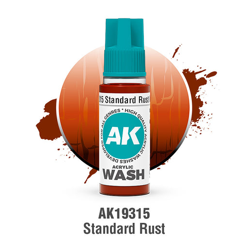 AK Interactive Acrylic Wash - Standard Rust - 18ml