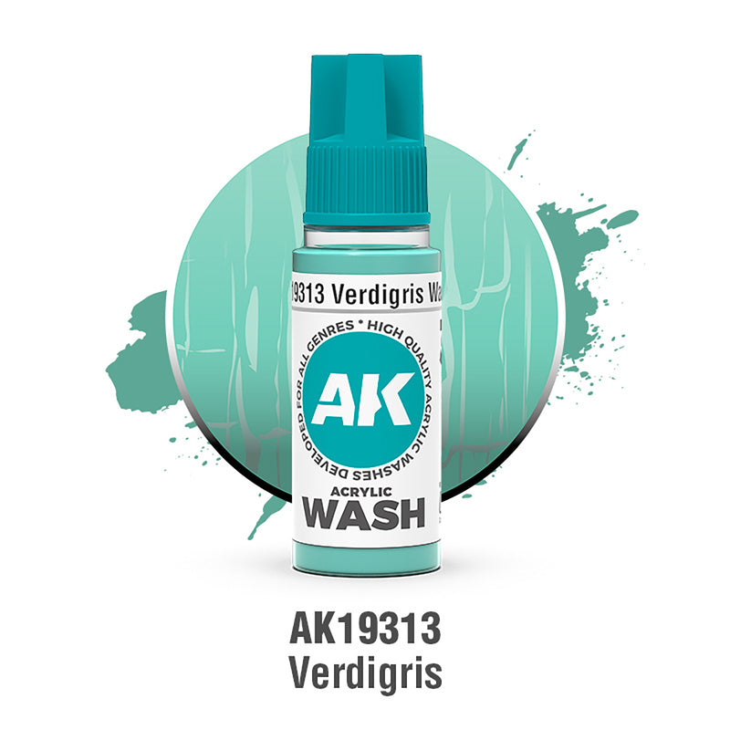 AK Interactive Acrylic Wash - Verdigris - 18ml