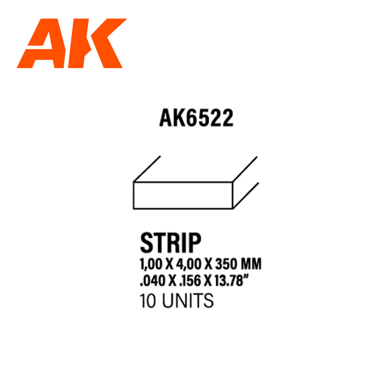 Styrene Strips 1mm x 4mm x 350mm - (10 Units)