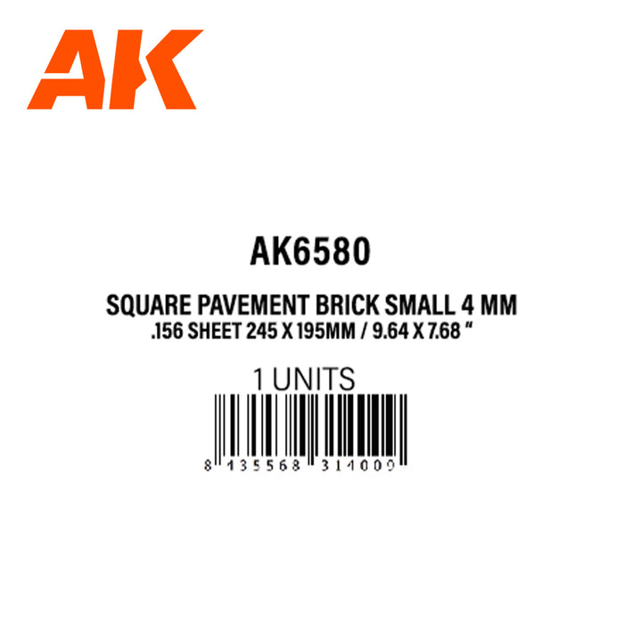 Styrene Sheet - 4mm Square Pavement Brick 245x195mm