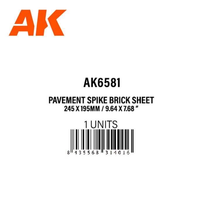 Styrene Sheet - Pavement Spike Brick 245x195mm (1 Sheet)