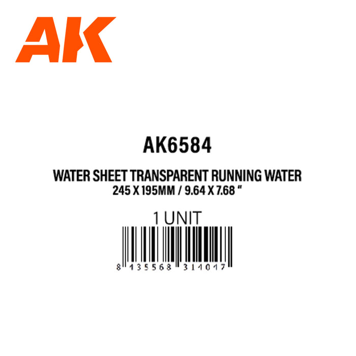 Water Sheet Transparent Running Water 245x195mm (1 Sheet)