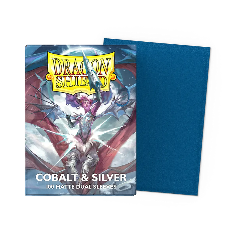 Dragon Shield Matte Dual Sleeves - Standard Size - Cobalt & Silver