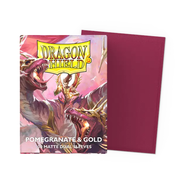 Dragon Shield - Matte Dual Sleeves - Standard Size - Pomegranate & Gold