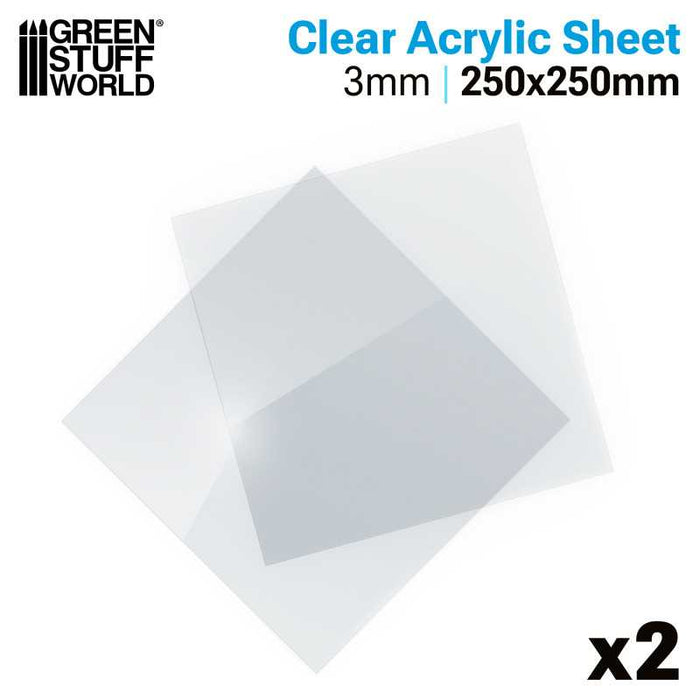 Acrylic Sheets 250x250mm - 3mm Thickness (2 Sheets)