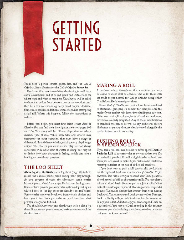 Call of Cthulhu: Alone Against the Static (Hardcover)