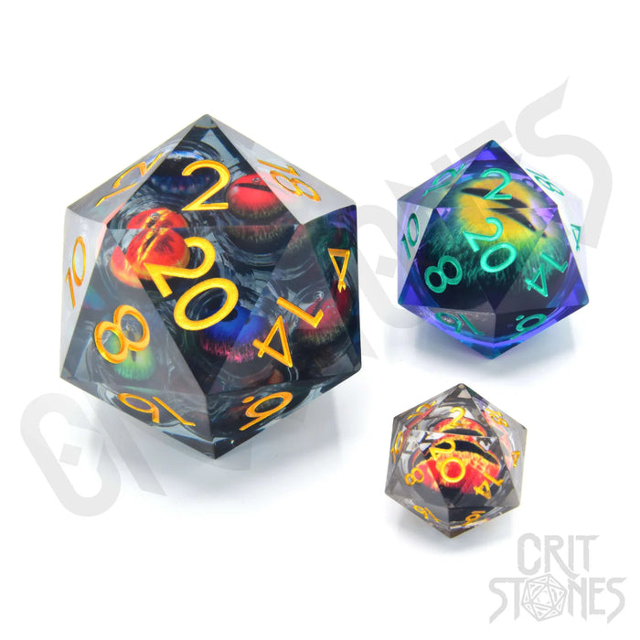 CritStones Floating Eye Resin D20 Dice - Beholden (50mm)