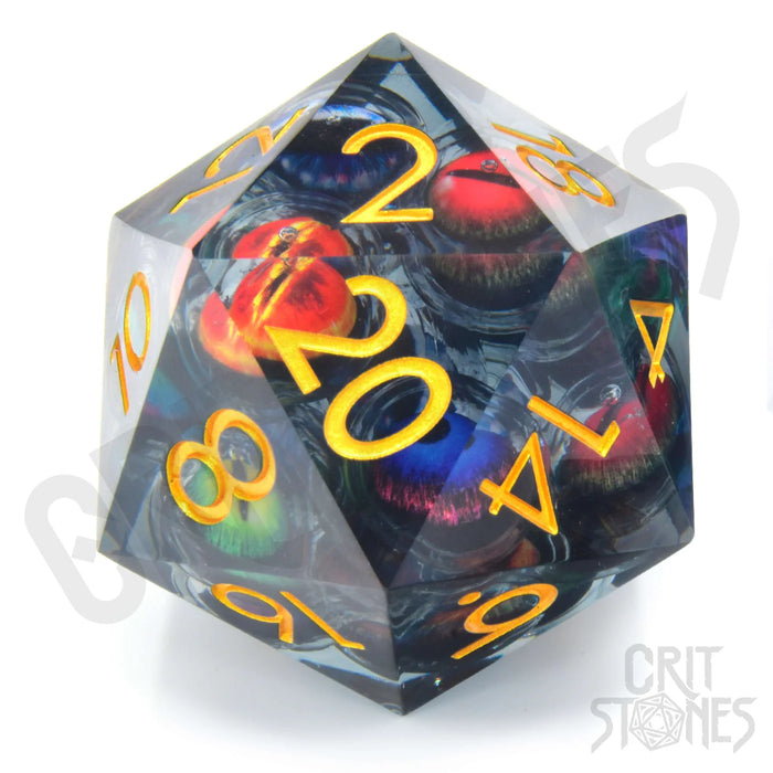 CritStones Floating Eye Resin D20 Dice - Beholden (50mm)