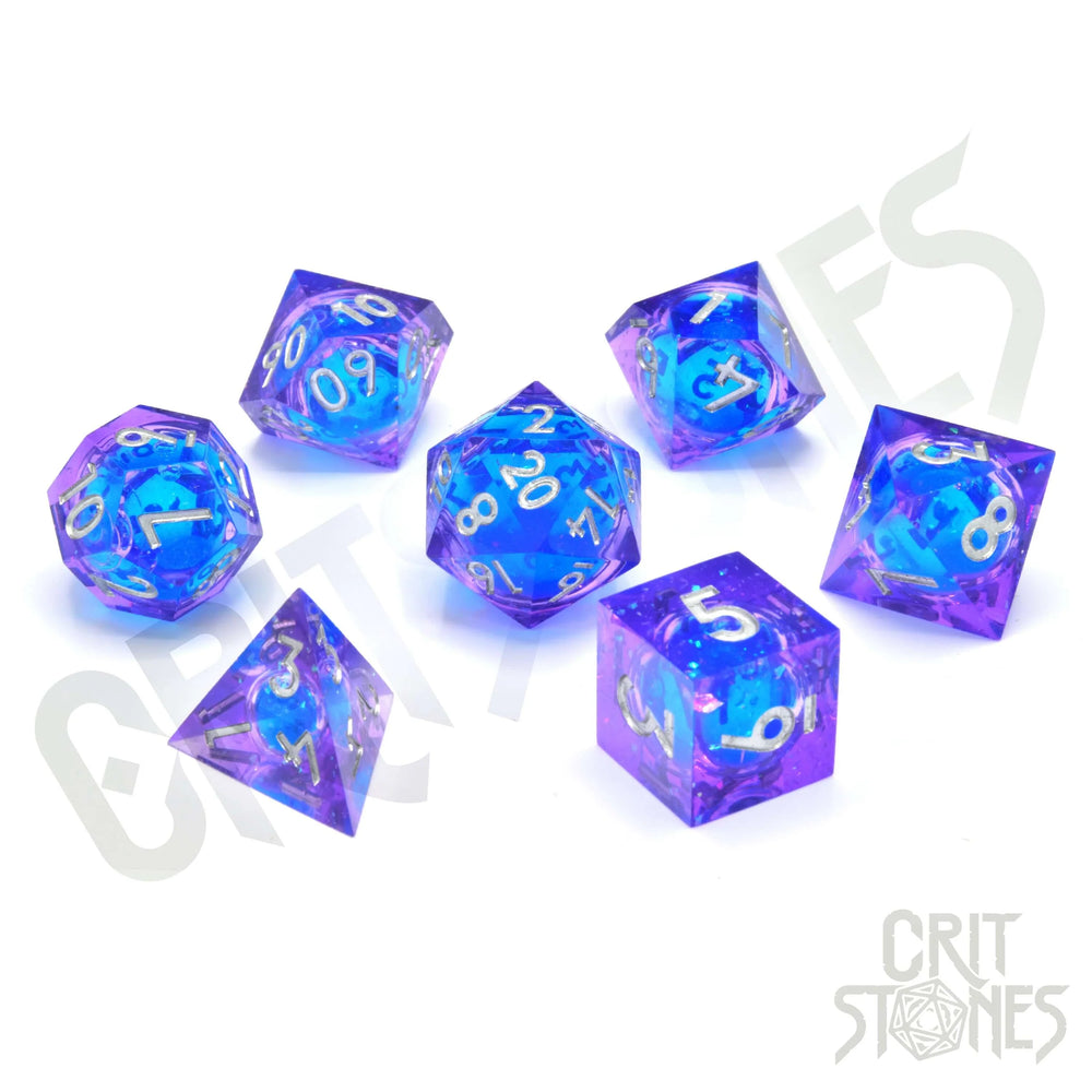 CritStones Liquid Core Resin Dice Set - Blue Bane (7pcs)