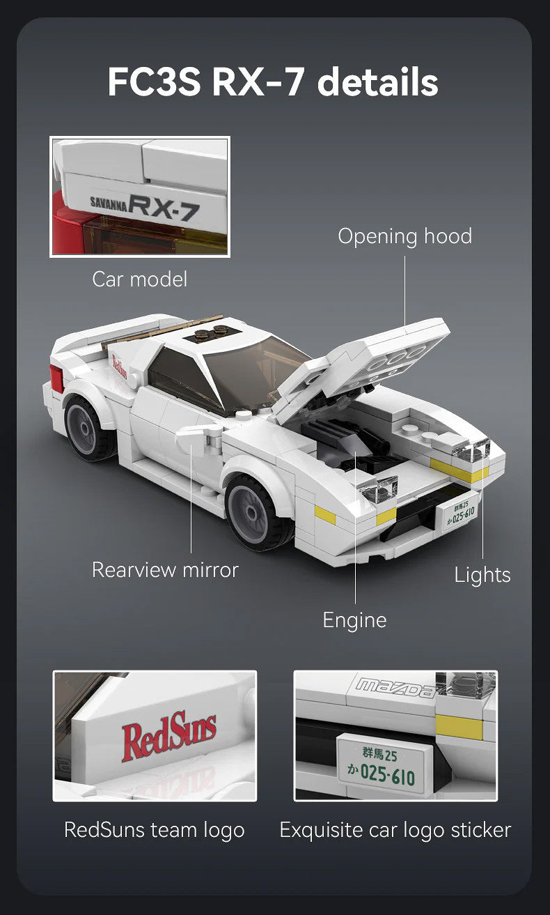 CaDA Bricks - Initial D Mazda FC3S RX-7 Car - 282 pcs (1:24)