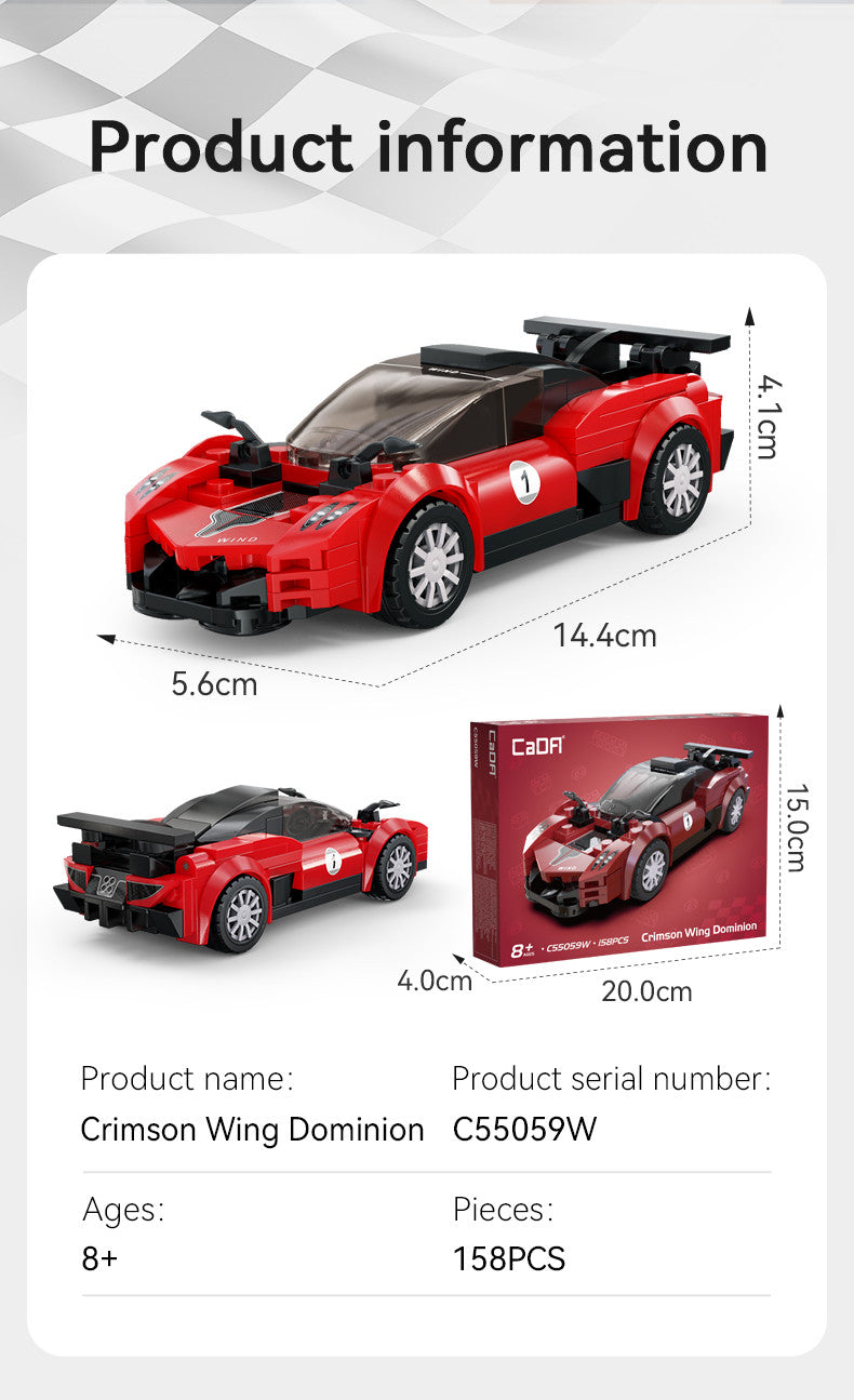 CaDA Bricks - Crimson Wing Dominion Racing Car - 158 pcs (1:32)