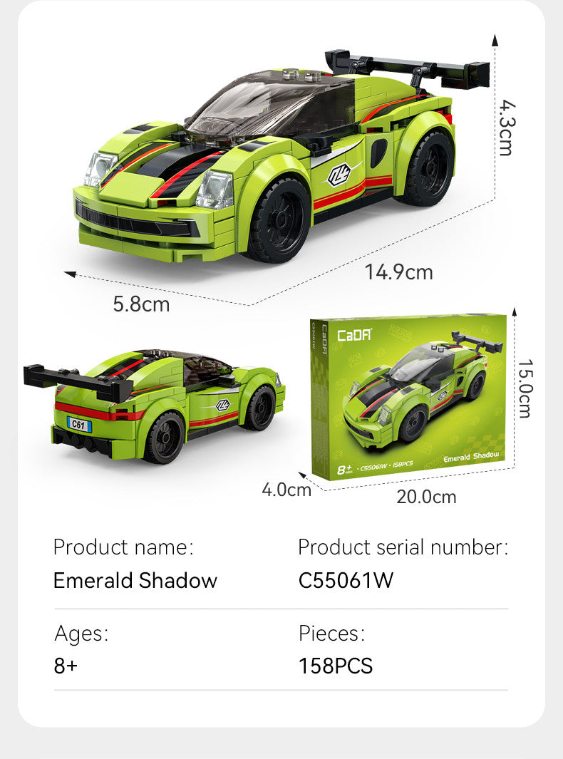 CaDA Bricks - Emerald Shadow Racing Car - 158 pcs (1:32)