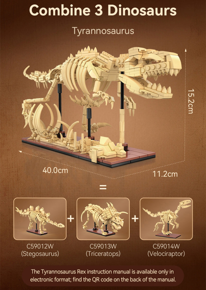 CaDA Bricks - Dinosaur Fossils: Velociraptor - 256pcs