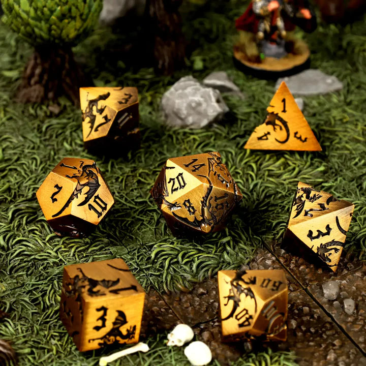 CritStones Ancient Cuprem Metal RPG Dice Set (7pcs)