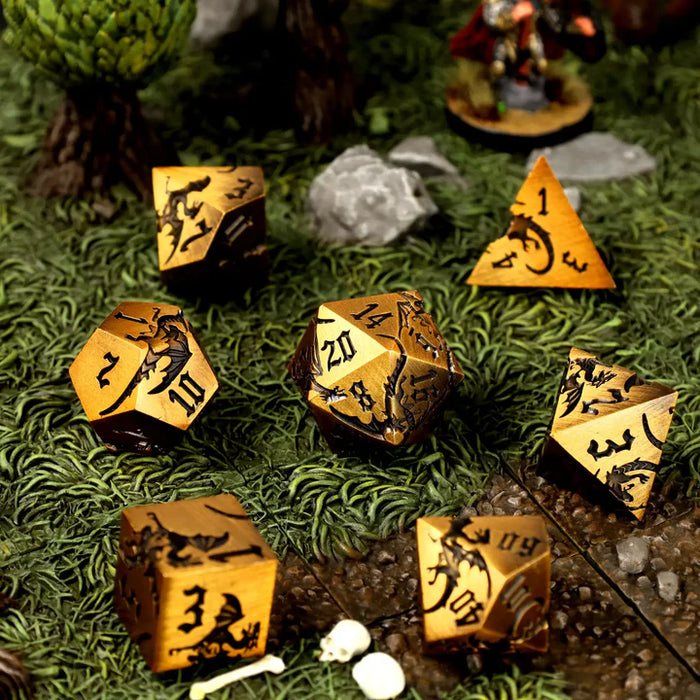 CritStones Ancient Cuprem Metal RPG Dice Set (7pcs)