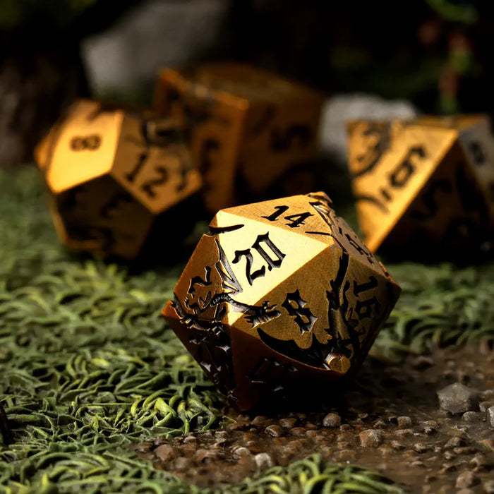 CritStones Ancient Cuprem Metal RPG Dice Set (7pcs)