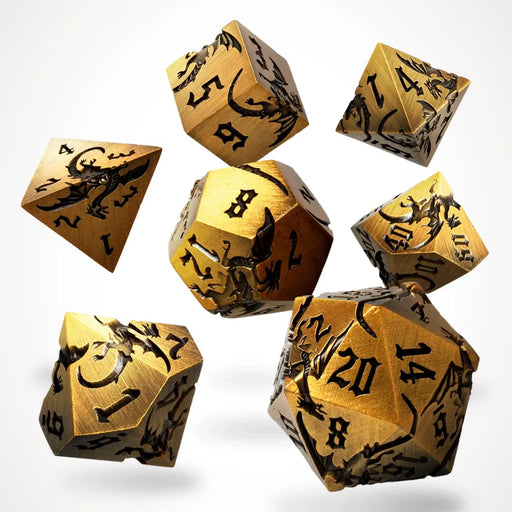 CritStones Ancient Cuprem Metal RPG Dice Set (7pcs)