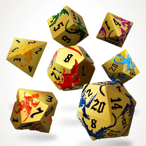 CritStones Aurum Ascension Metal RPG Dice Set (7pcs)