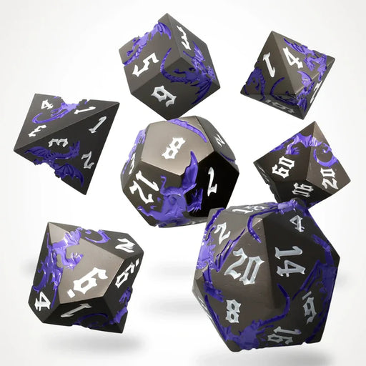 CritStones Nocturnum Dracona Metal RPG Dice Set (7pcs)