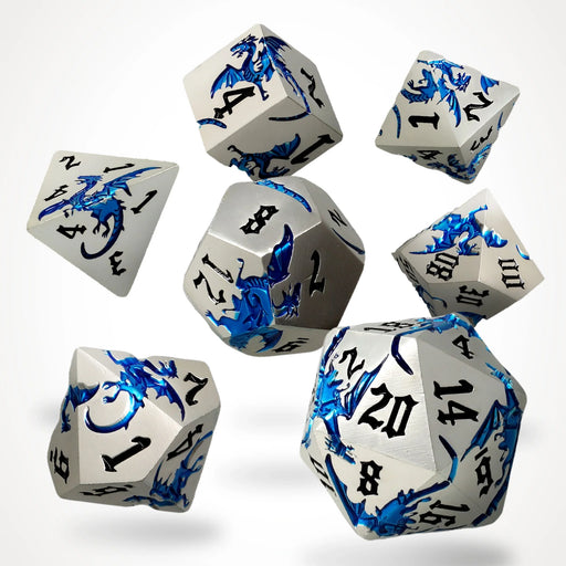 CritStones Metal RPG Dice Set - Tempestwyrm (7pcs)