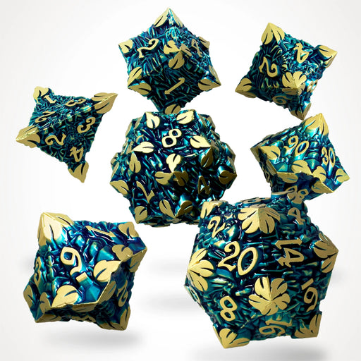 CritStones Metal RPG Dice Set - Golden Canopy (7pcs)