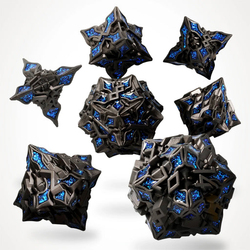 CritStones Metal RPG Dice Set - Obsidian Alloy (7pcs)
