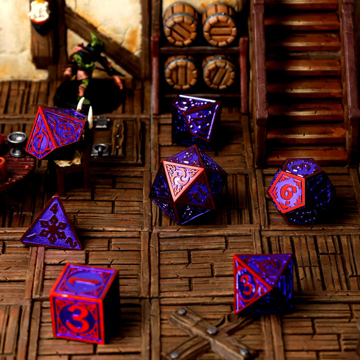 CritStones Metal RPG Dice Set - Runeflare (7pcs)
