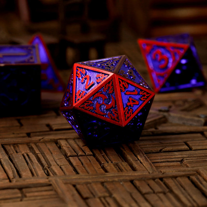 CritStones Metal RPG Dice Set - Runeflare (7pcs)