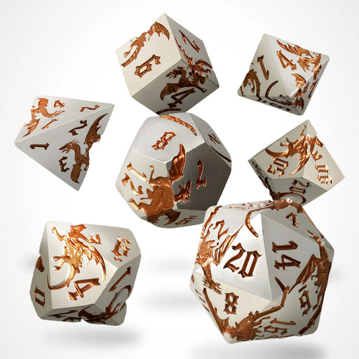 CritStones Metal RPG Dice Set - Gilded Wyrm (7pcs)