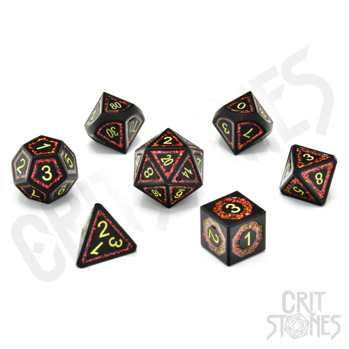 CritStones Metal Dice Set - Volcanic Valor (7pcs)