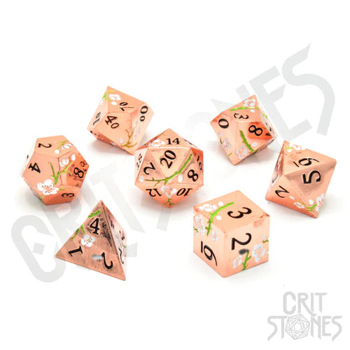 CritStones Metal Dice Set - Pink Blossom (7pcs)