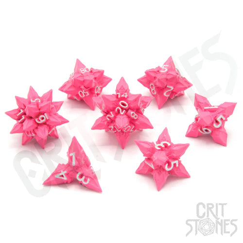 CritStones Spikey Metal Dice Set - Blossom Bane (7pcs)