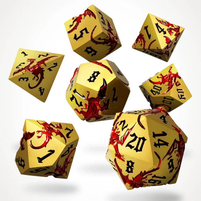 CritStones Wyrmgold Metal RPG Dice Set (7pcs)